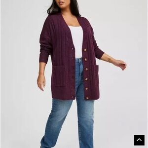 Women's Purple Cardigan Sweater
